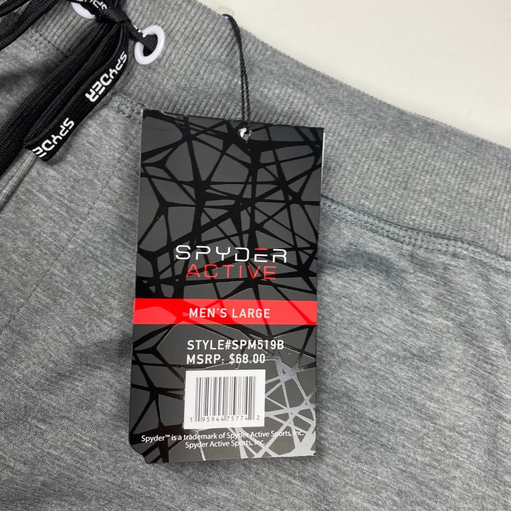 NEW Spyder ProWeb Gym Sweat Shorts Mens Large Gray Running Training - Picture 6 of 14